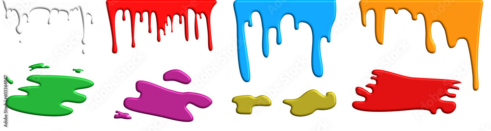 Paint splashes collection isolated on transparent background Paint splashes collection isolated on transparent background