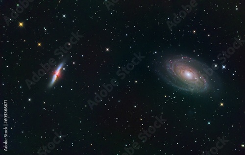 Fototapeta Naklejka Na Ścianę i Meble -  Galassia Bode e Galassia Sigaro distanti 12 milioni di anni luce