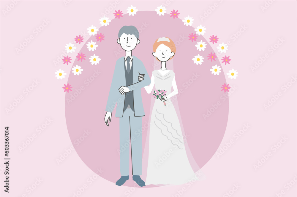 結婚式 腕を組んだ新郎と神父 イラスト 結婚式 腕を組んだ新郎と神父 イラスト