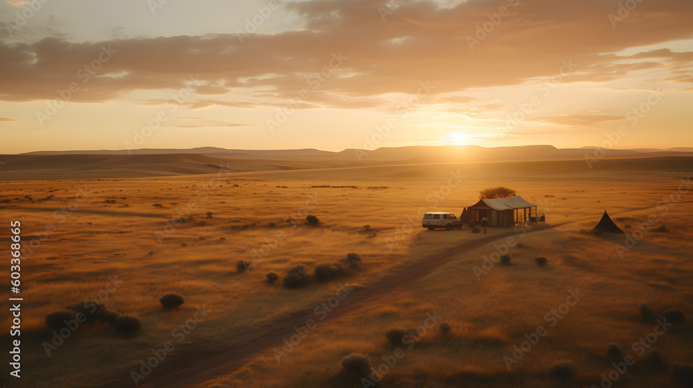 A remote and untouched wilderness, where expansive fields meet the distant horizon A remote and untouched wilderness, where expansive fields meet the distant horizon
