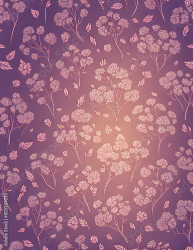 patterns of flowers and trees  repeating patterns design  fabric art  flat illustration.