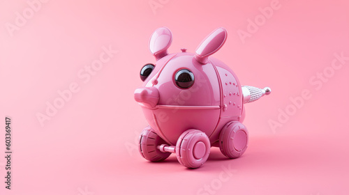 Whimsical Toy on Soft Pink Background