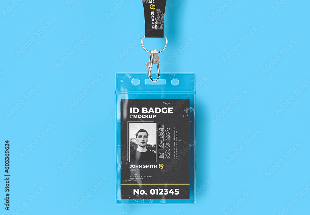 Id Badge Holder Mockup Stock Template Adobe Stock