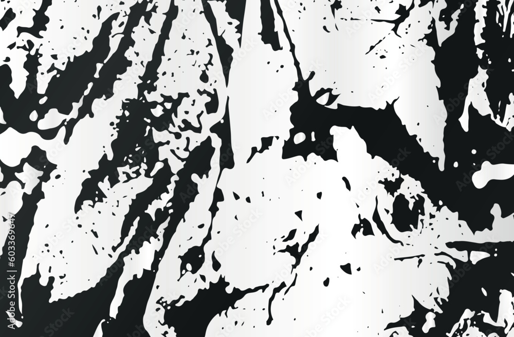 Abstract background with white texture on a black surface. Grunge graphic design: white spots of paint on a dark field. Artistic backdrop with textured acrylic print. Vector illustration. Abstract background with white texture on a black surface. Grunge graphic design: white spots of paint on a dark field. Artistic backdrop with textured acrylic print. Vector illustration.