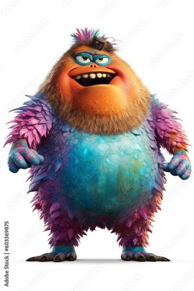 Illustration of a friendly cartoon monster with a huge grin created with Generative AI technology Illustration of a friendly cartoon monster with a huge grin created with Generative AI technology