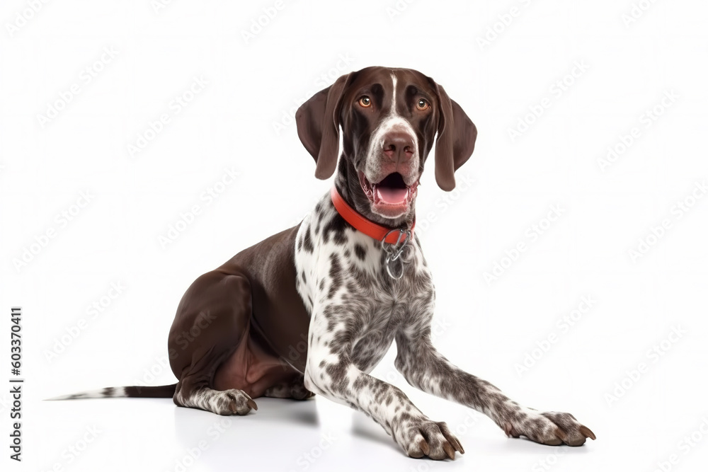 Most beautifu german shorthaired pointer. Isolated on white background. Most beautifu german shorthaired pointer. Isolated on white background.