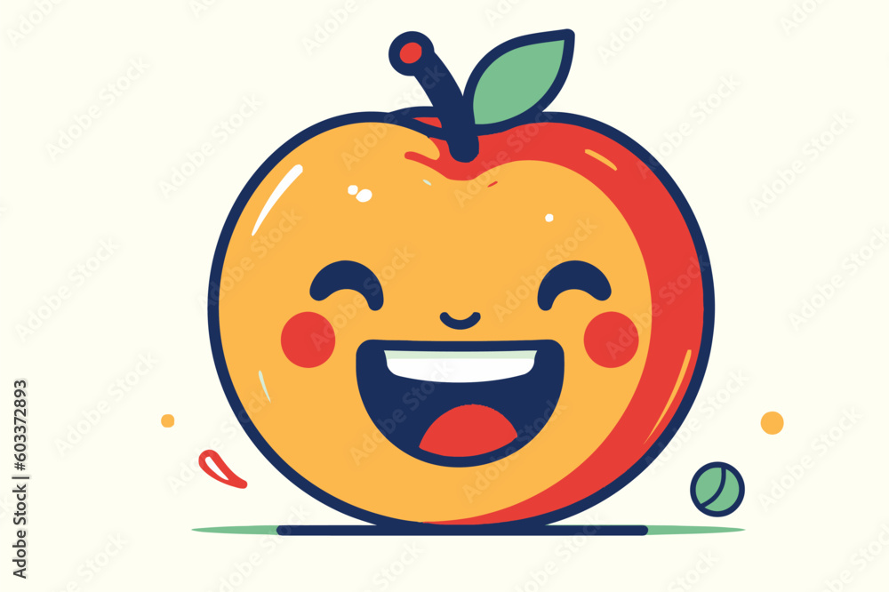 Obraz premium smiling face of an apple illustration