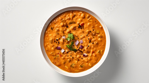 Indian curry traditional Indian food isolated on white background. generative ai