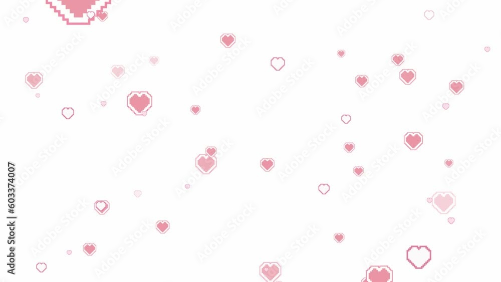 Aesthetics cute kawaii little pixel pink heart on white background Aesthetics cute kawaii little pixel pink heart on white background