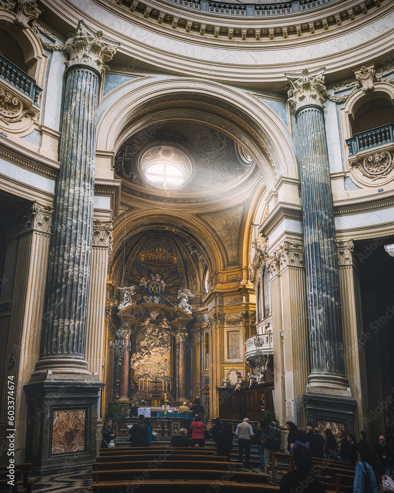 interior of the Basilica Superga in Turin, Italy