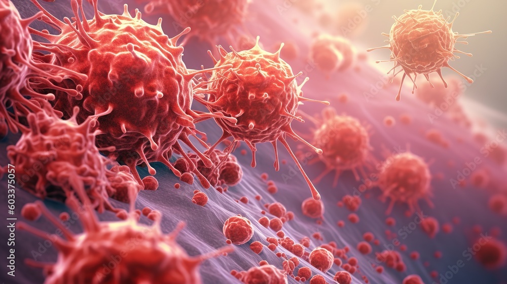 Cancer cells in the body. AI generation Cancer cells in the body. AI generation