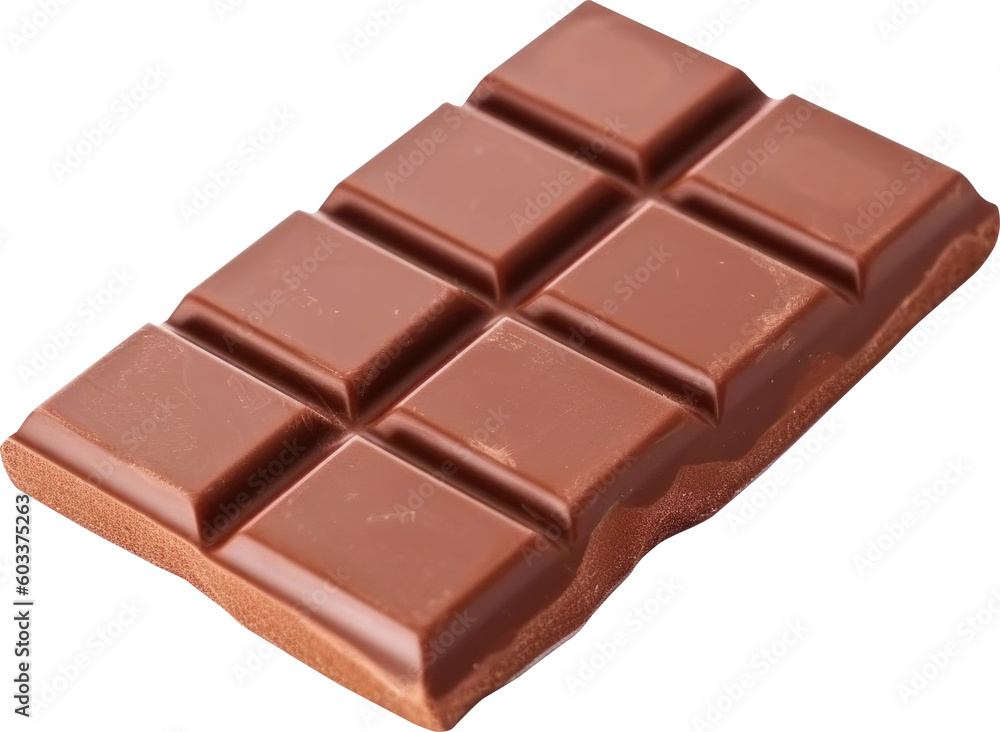 Chocolate bar isolated. Generative AI.