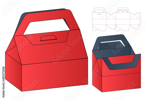 Box packaging die cut template design 3d mockup