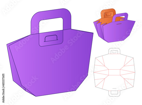 Box packaging die cut template design 3d mockup