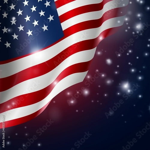 Independence day abstract background with elements of the American flag in red and blue colors