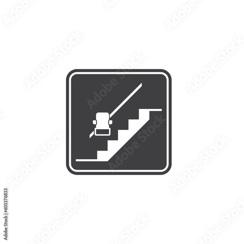 symbol of stairlift elevator, vector art.