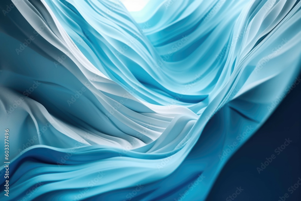 Fototapeta premium abstract background with smooth wavy lines in blue colors. a creative abstract background blue and light blue and white. Generative AI