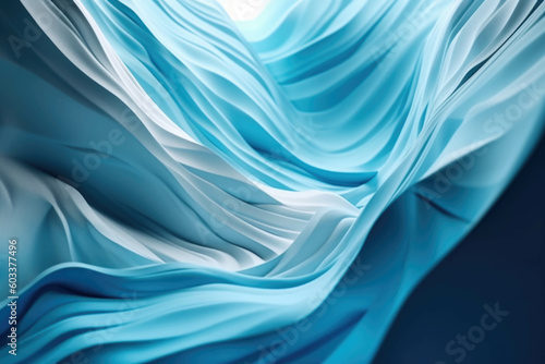 abstract background with smooth wavy lines in blue colors. a creative abstract background blue and light blue and white. Generative AI