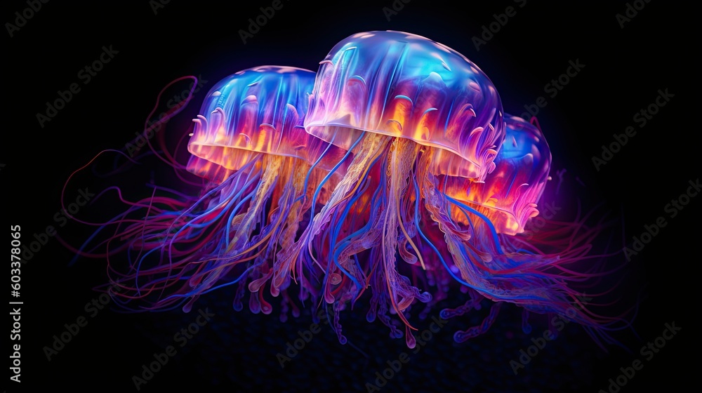 Glowing jellyfish