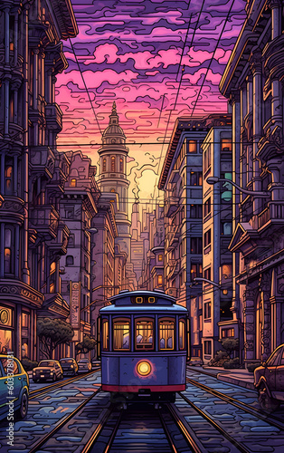 tram in the city of san francisco