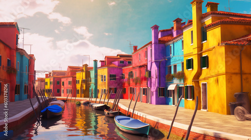 Colorful Italian City Street