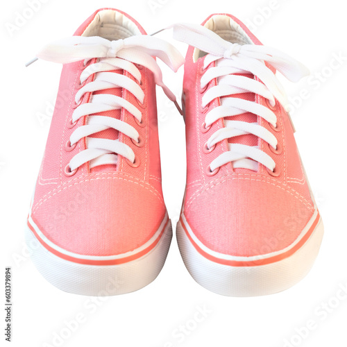 Obraz na płótnie Pink shoes sneakers boots in PNG isolated on transparent background w salonie