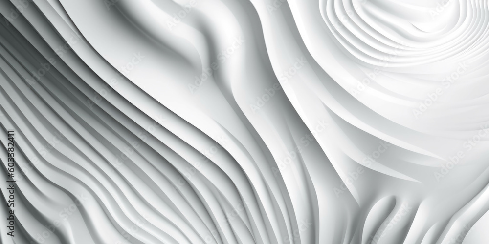Fototapeta premium white wavy background. Creative design for poster, cover, placard, brochure. wave swirl white abstract background. Generative AI