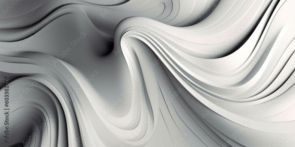 Obraz premium abstract background with wavy lines in gray and white colors. wave swirl white abstract background. Generative AI