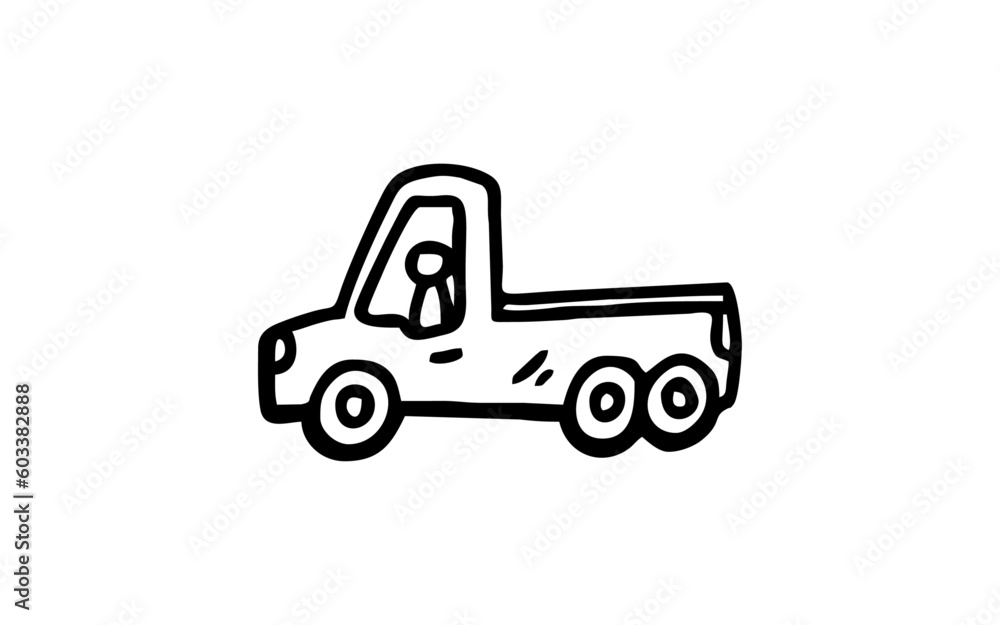 Fototapeta premium TRUCK doodle illustration hand drawn for template design 