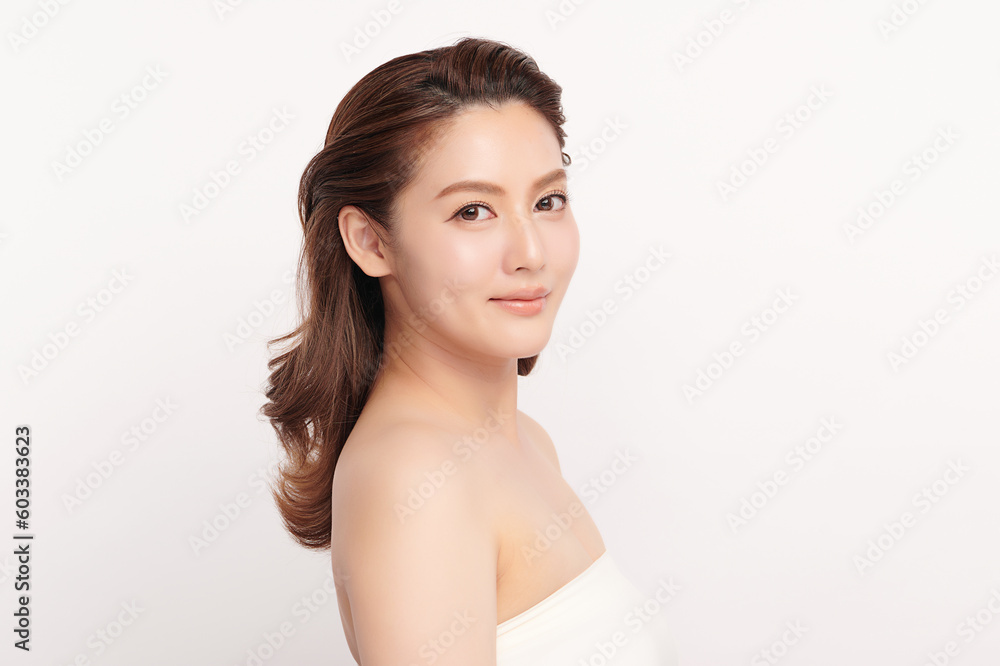 Beautiful young asian woman with clean fresh skin on white background, Face care, Facial treatment, Cosmetology, beauty and spa, Asian women portrait. Beautiful young asian woman with clean fresh skin on white background, Face care, Facial treatment, Cosmetology, beauty and spa, Asian women portrait.
