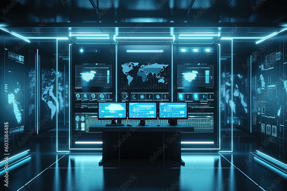 Data server center background, digital hosting, blue light Data server center background, digital hosting, blue light
