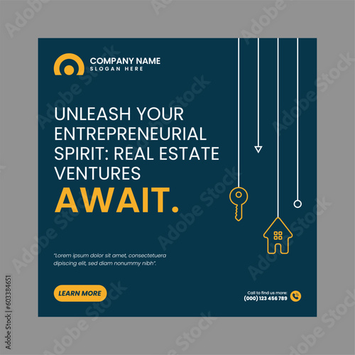 Modern Real Estate Social Post Design Template	