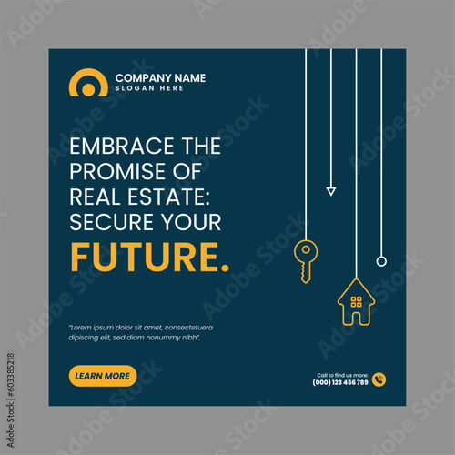 Modern Real Estate Social Post Design Template	