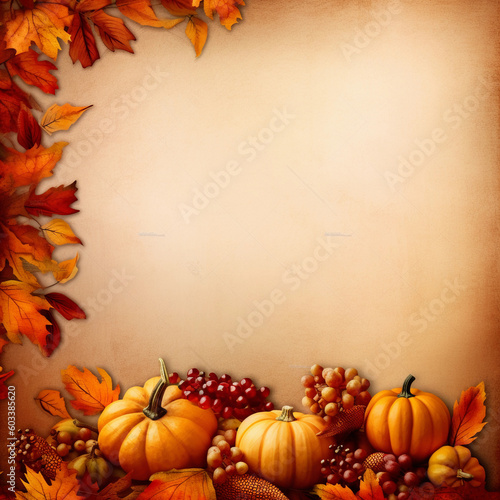 Thanksgiving day or Halloween Festive autumn decor from pumpkins, berries, and leaves on a white wooden background. Flat lay Seasonal composition with copy space. pumpkin top view, holiday