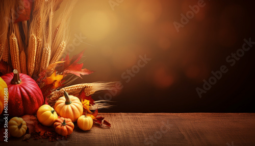 Thanksgiving day or Halloween Festive autumn decor from pumpkins  berries  and leaves on a white wooden background. Flat lay Seasonal composition with copy space. pumpkin top view  holiday  dark