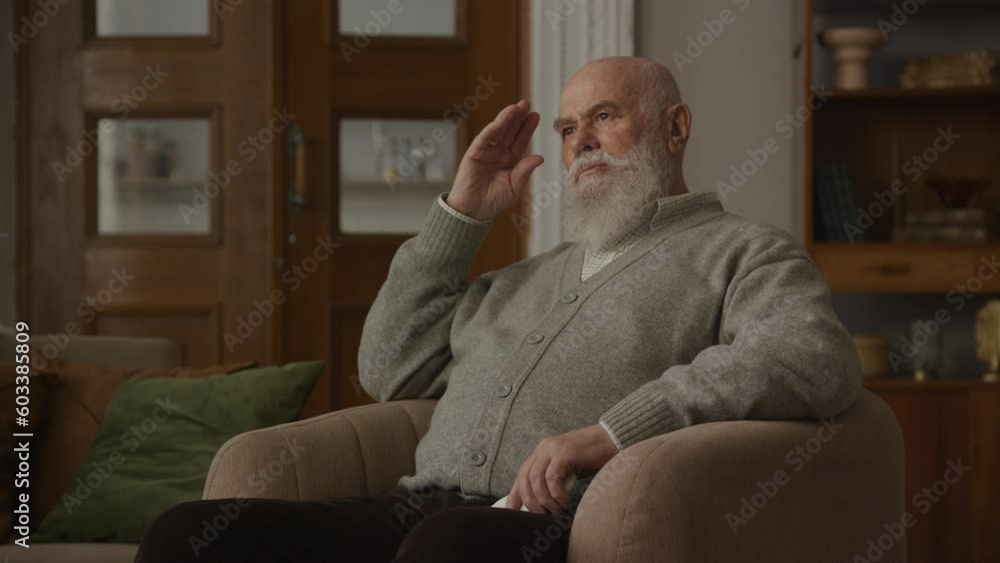 Thoughtful Grandpa on Phone, Senior Man Reading News on Smartphone Thoughtful Grandpa on Phone, Senior Man Reading News on Smartphone