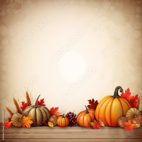 Thanksgiving day or Halloween Festive autumn decor from pumpkins, berries, and leaves on a white wooden background. Flat lay Seasonal composition with copy space. pumpkin top view, holiday