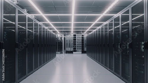 Data server center background, digital hosting, black space 