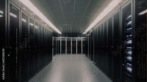 Data server center background  digital hosting  black space