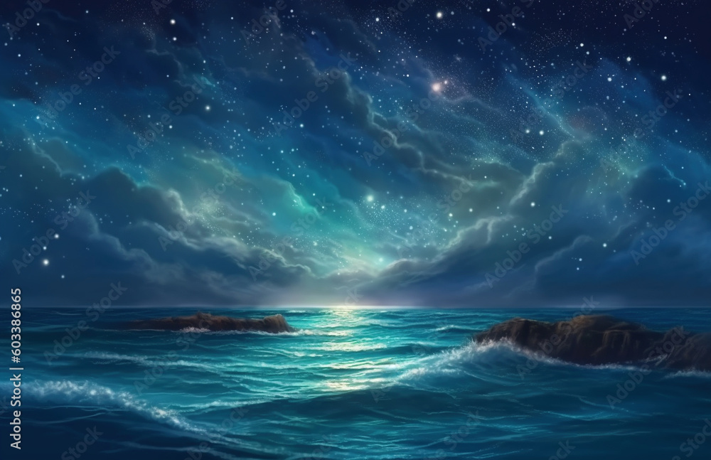 海と星空のアニメ背景 海と星空のアニメ背景