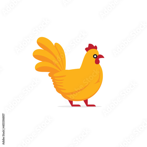 Chicken character is isolated on white background