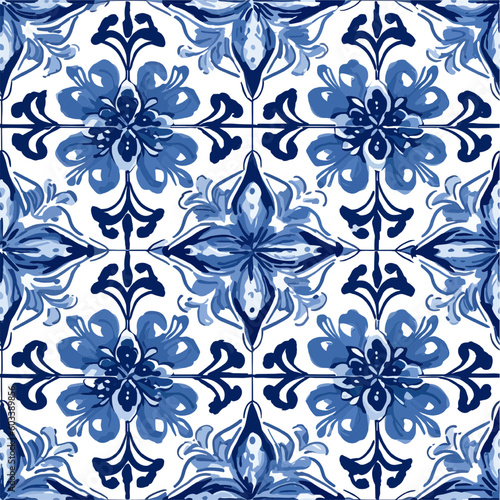 Abstract Blue Seamless Pattern. Blue Background 