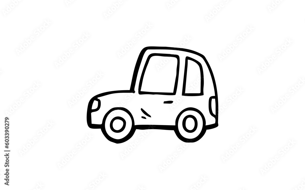 CAR TRANSPORTATION Doodle art illustration with black and white style. CAR TRANSPORTATION Doodle art illustration with black and white style.