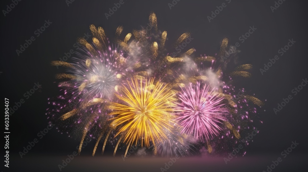 a bunch of fireworks are lit up in the night sky. generative ai a bunch of fireworks are lit up in the night sky. generative ai