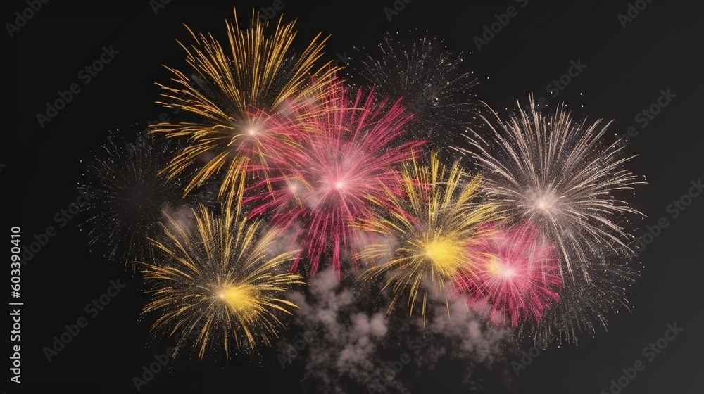 a bunch of fireworks are lit up in the night sky. generative ai a bunch of fireworks are lit up in the night sky. generative ai