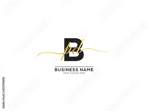 Stylish BPD Signature Letter Logo, Luxury bpd pbd Typography Logo Design white background photo