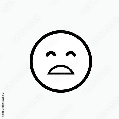 Sad Emoji Faces Icon for Apps and Websites – Vector. 