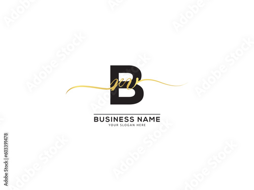 Minimal Shape Brv Logo, Lettering Brv b r v Initial Luxury Signature Logo photo