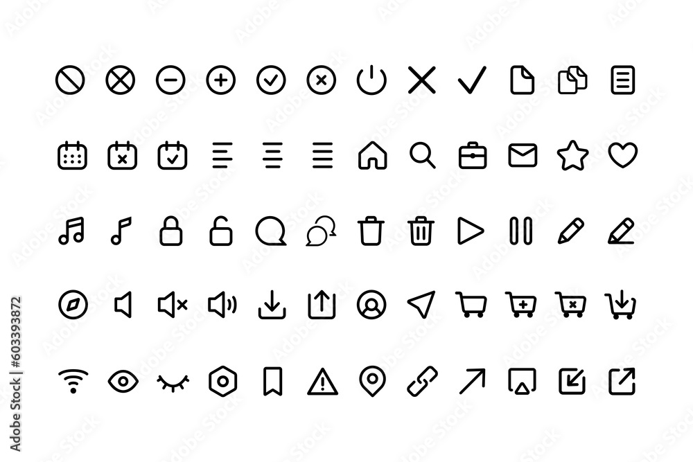 Black line set of icons. Simple, abstract big icon sheet. High quality outline icons for web site, mobile app, infographic, etc. Vector icons. Black line set of icons. Simple, abstract big icon sheet. High quality outline icons for web site, mobile app, infographic, etc. Vector icons.