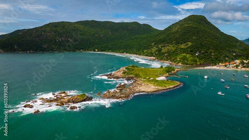 aerial view of ponta dos campanhas santa Catarina island Brazil florianopolis armacao beach scenic natural seascape photo